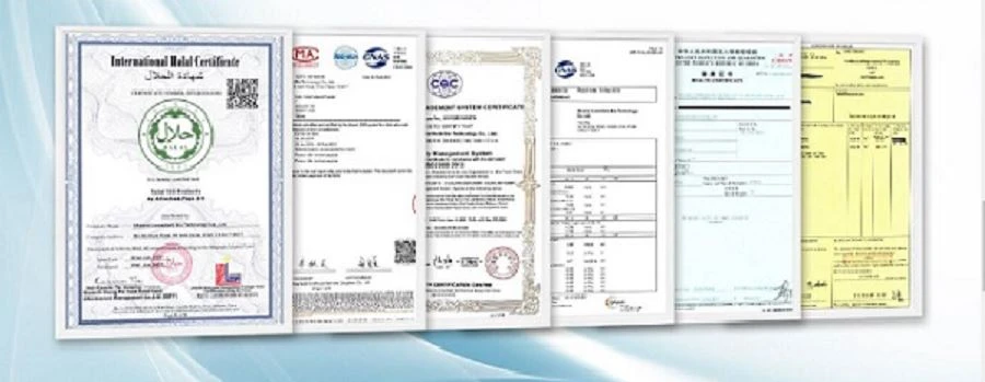 Green Lipped Mussel Extract certificate